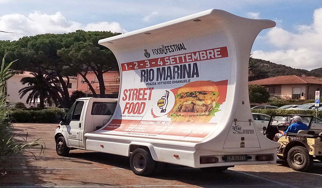 Food Festival Rio Marina settembre 2022 camion vela CST Pubblicità