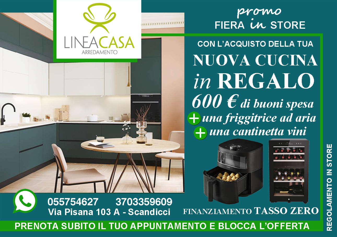 Stampa distribuzione e consegna volantini pubblicitari alla fiera di Scandicci per LINEA CASA ARREDAMENTO