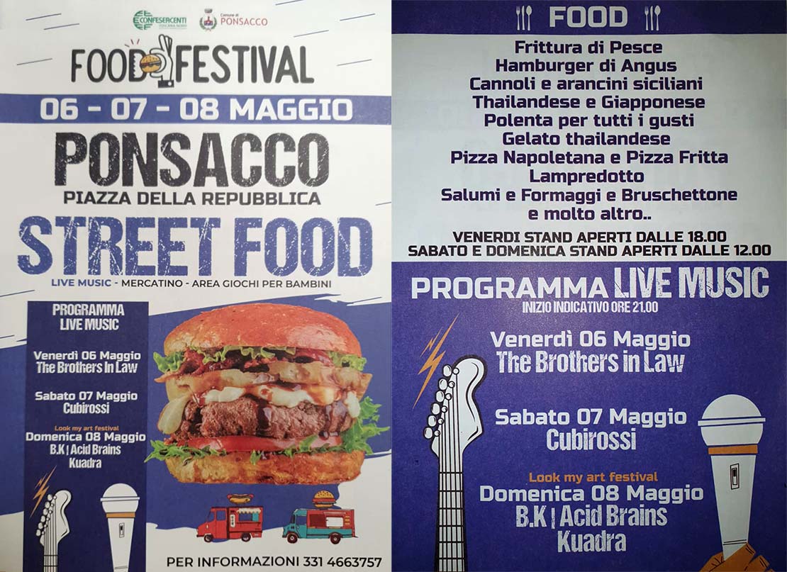 Food Festival Ponsacco Street Food volantino