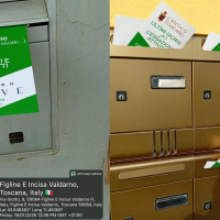 Consegna volantini pubblicitari per la liquidazione de L’Antico Toscano al Fashion Groove