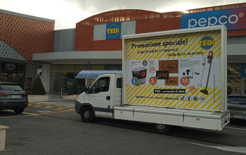 Vele mobili pubblicitarie CST per TEDi a  Pomezia